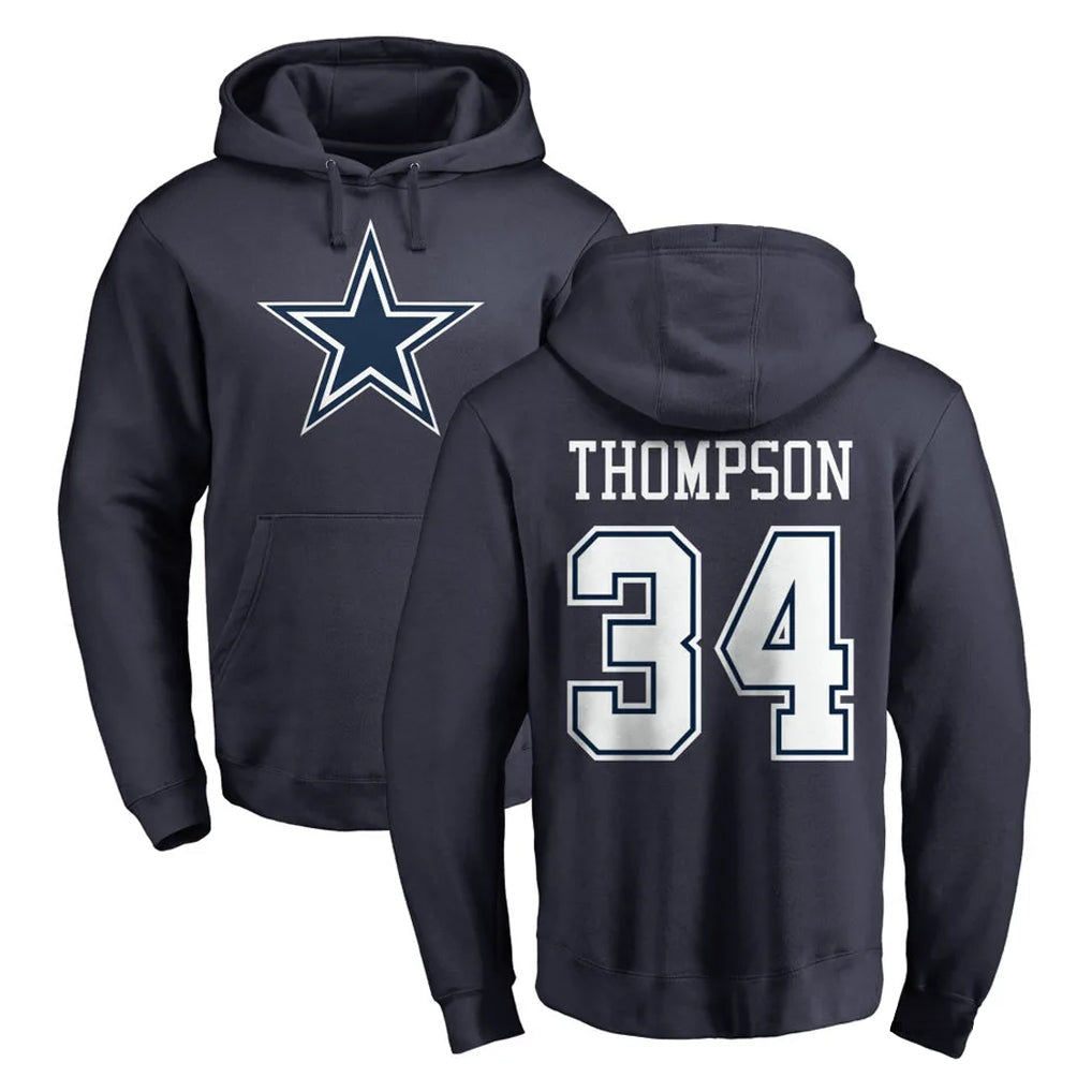 Odoa D.Cowboys #34 Jalen Thompson Player Navy Pullover Hoodies Limited Stitched Jerseys