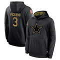 Odoa D.Cowboys #3 George Pickens Player Black Salute to Service Pullover Hoodies Limited Stitched Jerseys