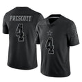 Odoa D.Cowboys #4 Dak Prescott Player Black Limited Reflective Home Game Stitched Jerseys