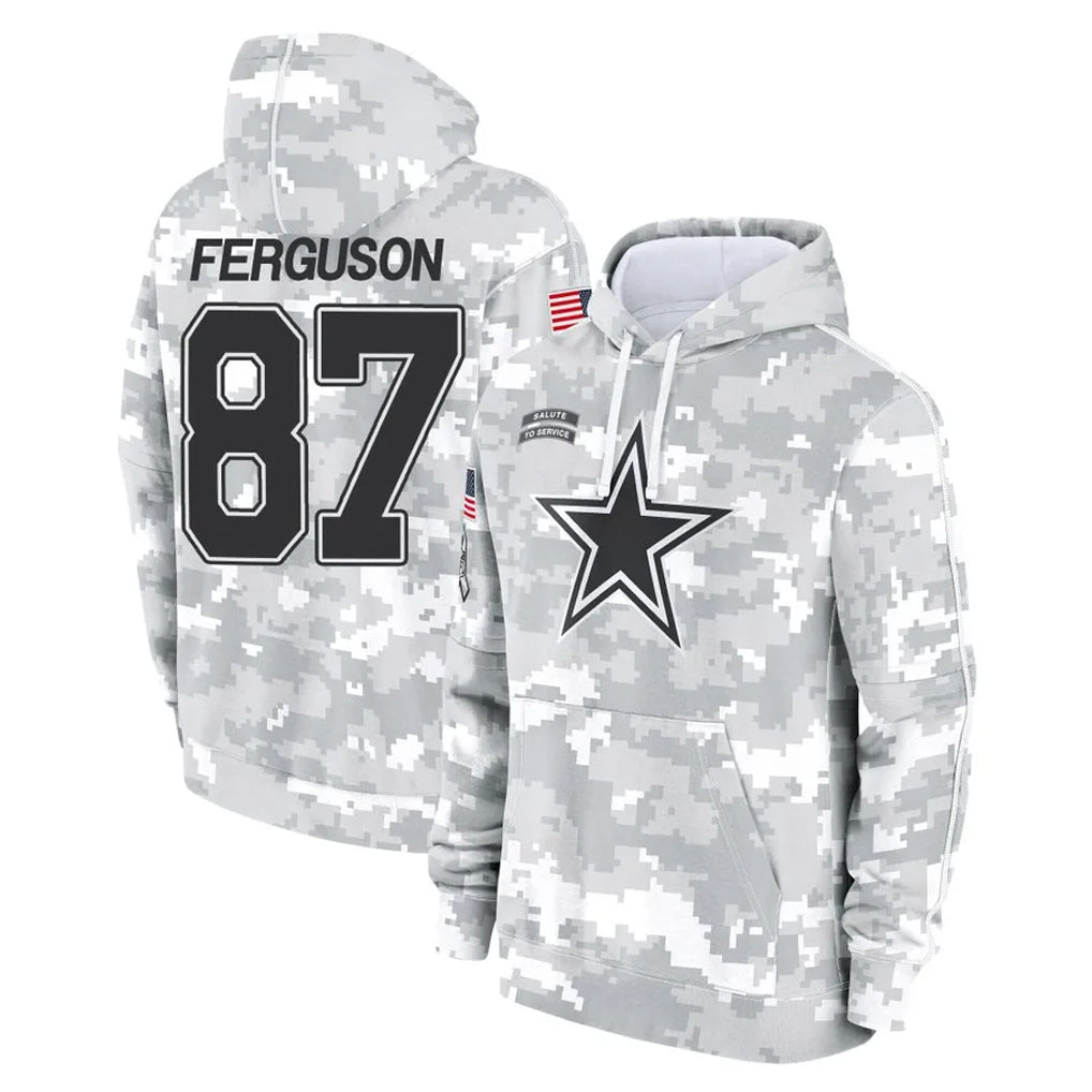 Odoa D.Cowboys #87 Jake Ferguson Player Arctic Camo Salute to Service Hoodies Limited Game Stitched Jerseys