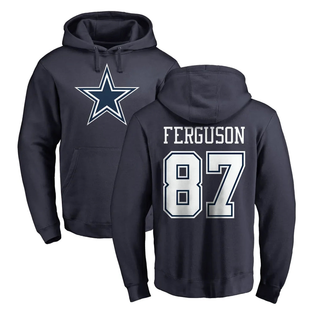 Odoa D.Cowboys #87 Jake Ferguson Player Navy Pullover Hoodies Limited Stitched Jerseys