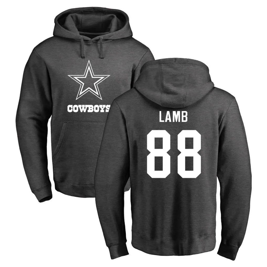 Odoa D.Cowboys #88 CeeDee Lamb Player Ash One Color Pullover Hoodie Limited Stitched Jerseys