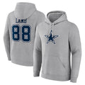 Odoa D.Cowboys #88 CeeDee Lamb Player Gray Icon Pullover Hoodie Game Stitched Jerseys
