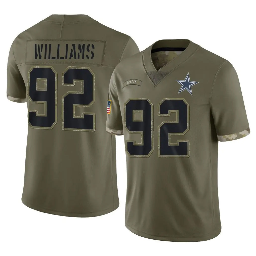 Odoa D.Cowboys #92 Quinnen Williams Player Olive Salute to Service Limited Game Stitched Jerseys
