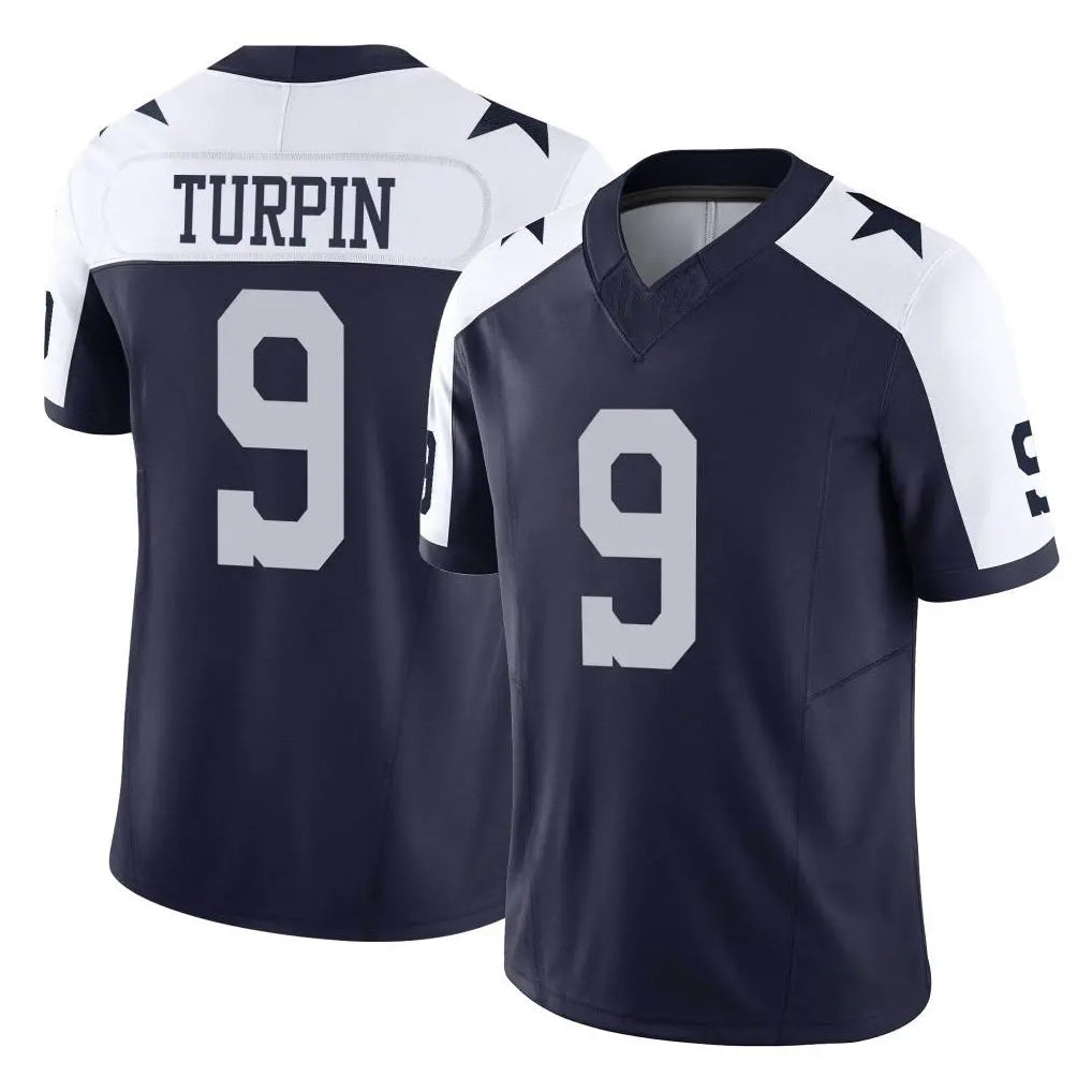 Odoa D.Cowboys #9 KaVontae Turpin Player Navy-White Limited Alternate Vapor F.U.S.E. Home Game Stitched Jerseys