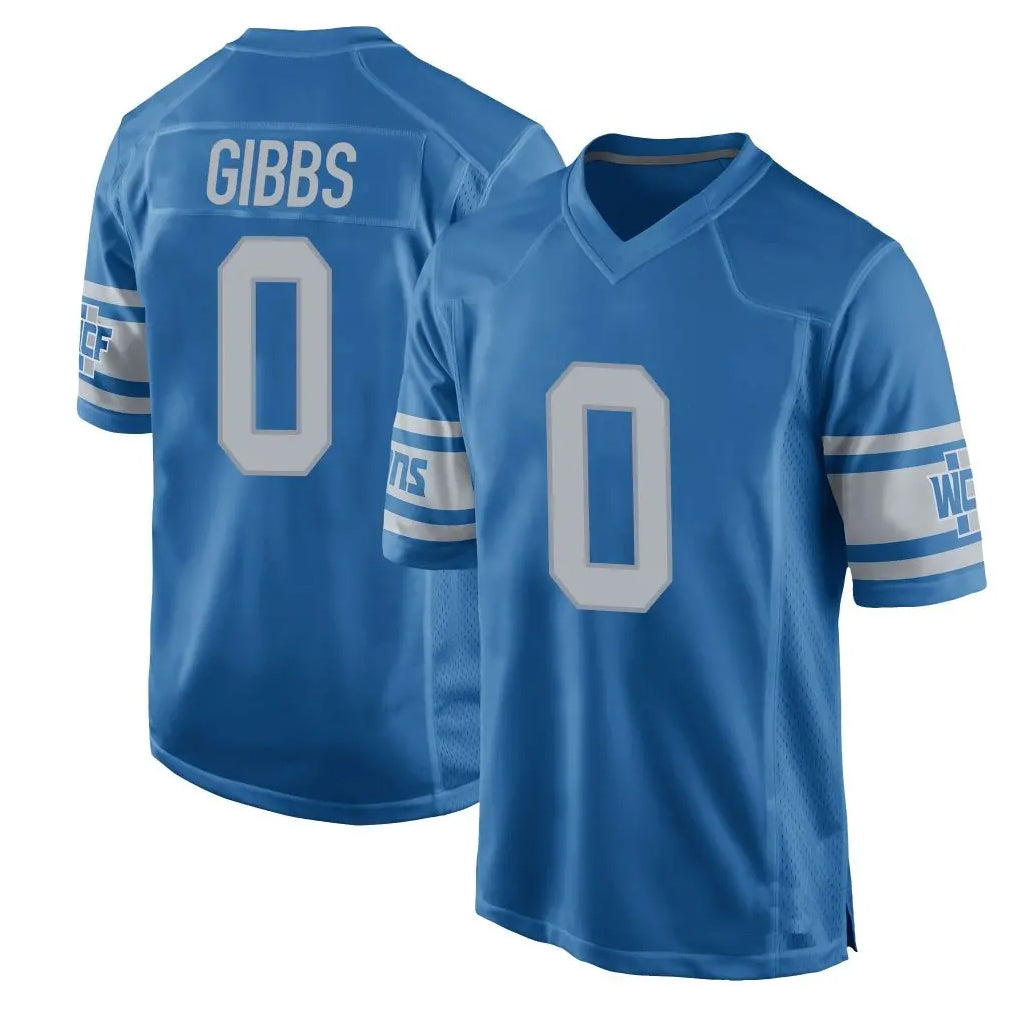 Odoa D.Lions #0 Jahmyr Gibbs Player Blue Vapor Untouchable Throwback Game Stitched Jerseys