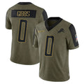 Odoa D.Lions #0 Jahmyr Gibbs Player Salute To Service Olive Stitched Jerseys