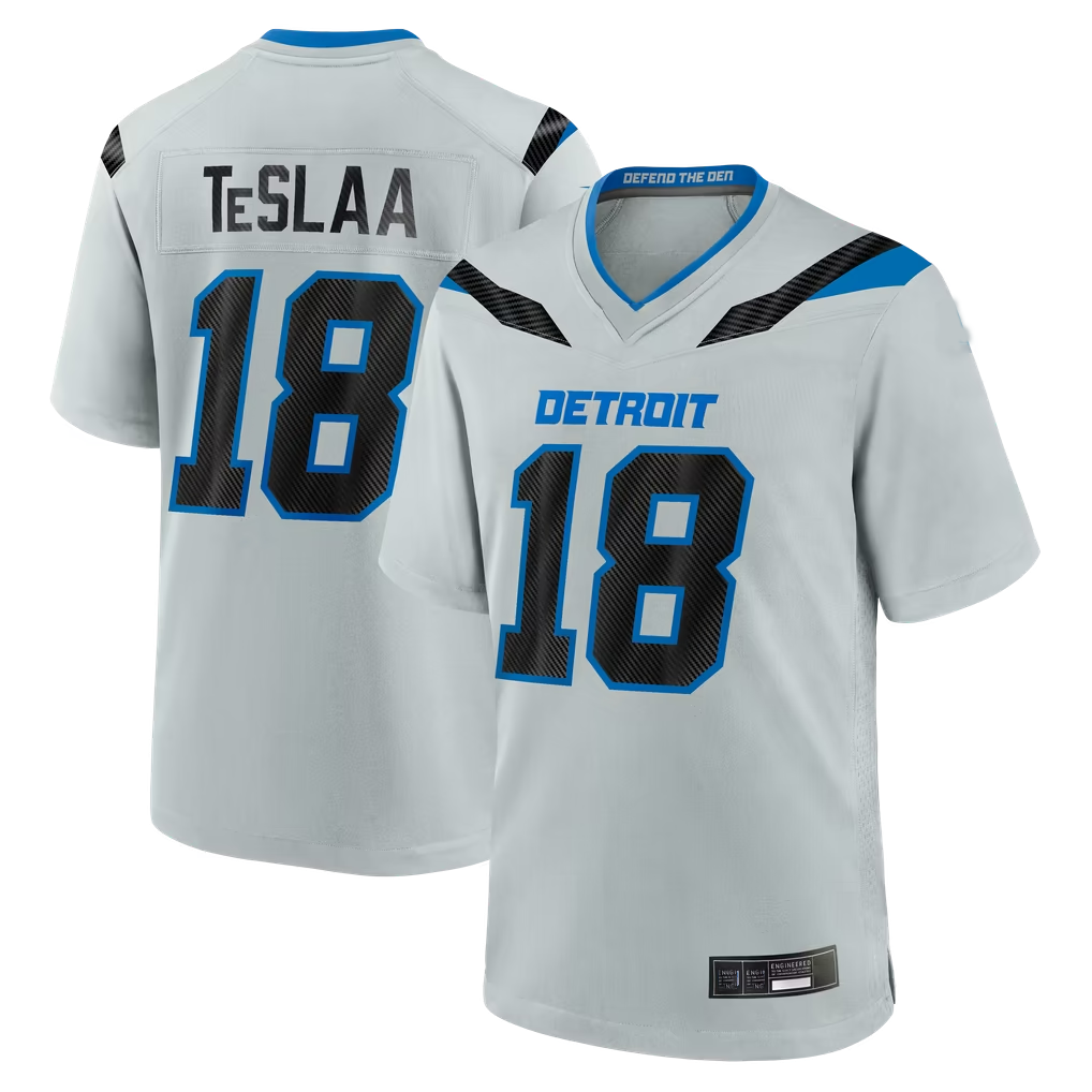 Odoa D.Lions #18 Isaac TeSlaa Detroit Silver 2026 Rivalries Collection Game Stitched Jerseys