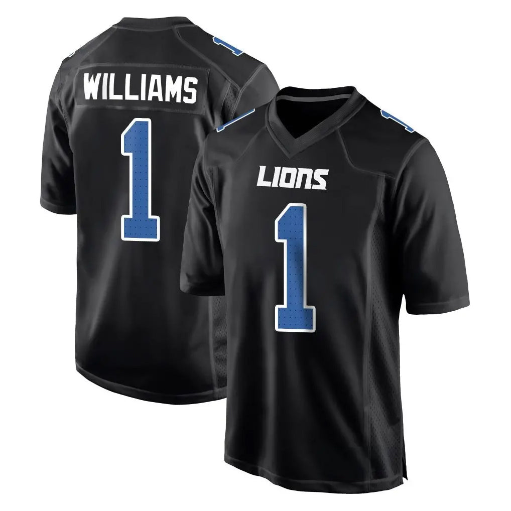Odoa D.Lions #1 Jameson Williams Player Black Fashion Home Game Stitched Jerseys