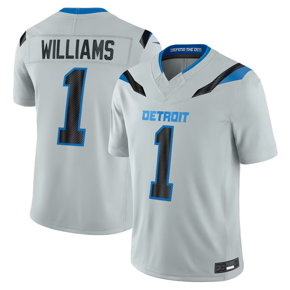 Odoa D.Lions #1 Jameson Williams Silver 2026 Rivalries Collection Limited Stitched Jerseys