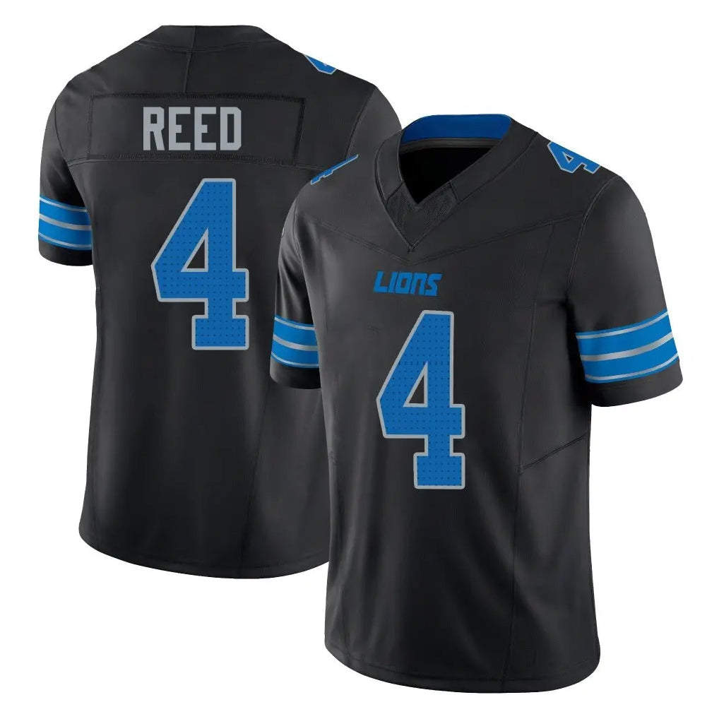 Odoa D.Lions #4 D.J. Reed Player Black Alternate Vapor F.U.S.E. Limited Home Game Stitched Jerseys