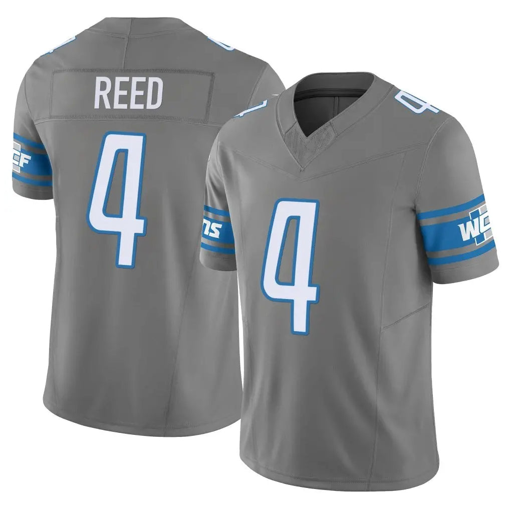Odoa D.Lions #4 D.J. Reed Player Gray Vapor F.U.S.E. Limited Home Game Stitched Jerseys