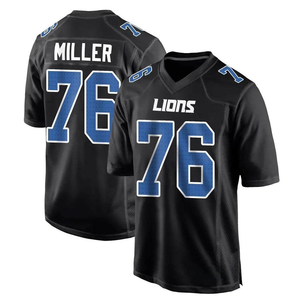 Odoa D.Lions #76 Blake Miller Player Black Fashion Home Game Stitched Jerseys