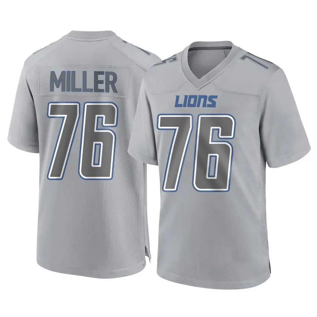 Odoa D.Lions #76 Blake Miller Player Gray Atmosphere Fashion Home Game Stitched Jerseys