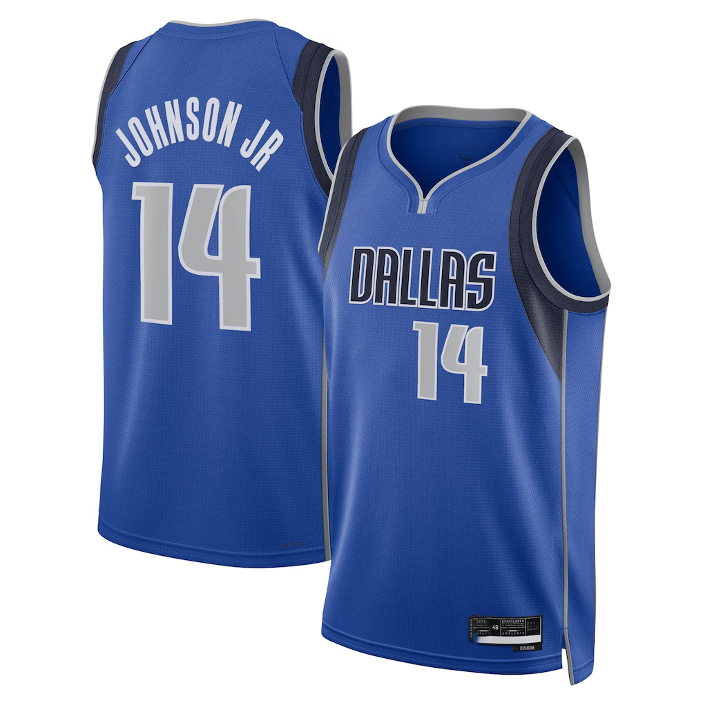 Odoa D.Mavericks #14 Morez Johnson Jr. Blue Icon Swingman Stitched Jerseys