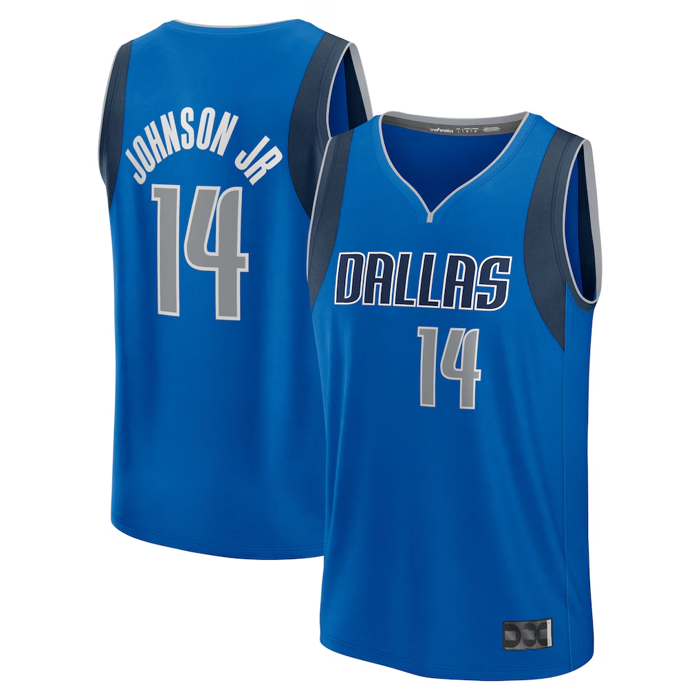 Odoa D.Mavericks #14 Morez Johnson Jr. Blue 2026 Draft First Round Pick Fast Break Jerseys - Icon Edition
