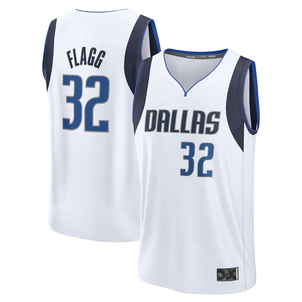 Odoa D.Mavericks #32 Cooper Flagg White 2025 Draft First Round Pick Fast Break Replica Jerseys - Association Edition