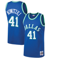 Odoa D.Mavericks #41 Dirk Nowitzki Mitchell & Ness Blue 199899 Hardwood Classics Swingman Jerseys