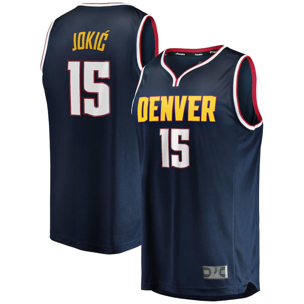 Odoa D.Nuggets #15 Nikola Jokic  Navy Fast Break Player Jerseys - Icon Edition