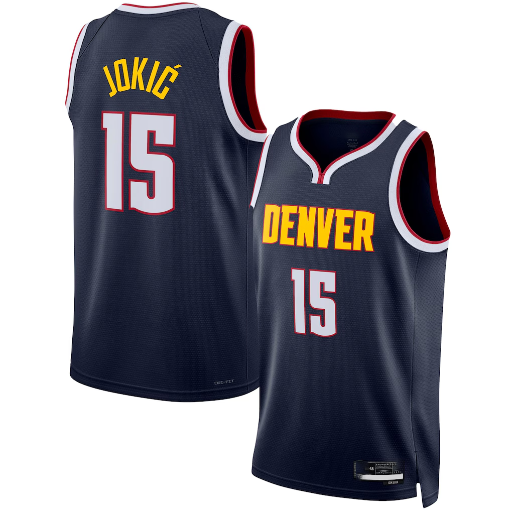 Odoa D.Nuggets #15 Nikola Jokic Navy Swingman Jerseys - Icon Edition