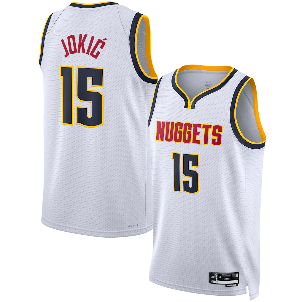 Odoa D.Nuggets #15 Nikola Jokic White Swingman Jerseys - Association Edition