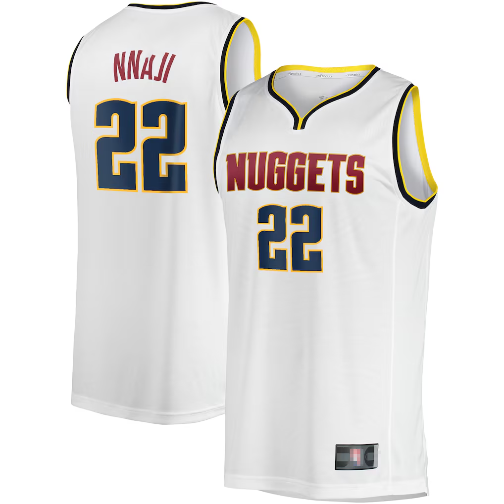 Odoa D.Nuggets #22 Zeke Nnaji White Fast Break Player Jerseys - Association Edition