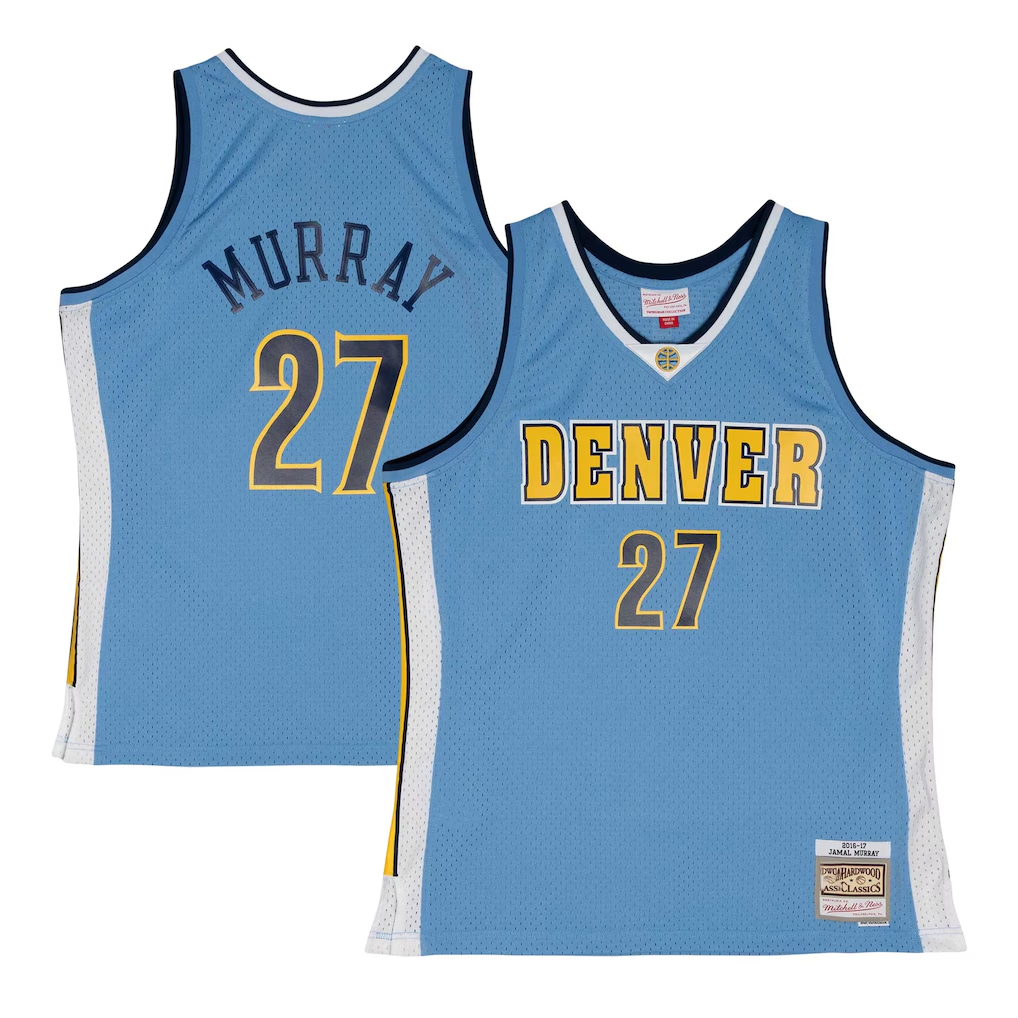 Odoa D.Nuggets #27 Jamal Murray Mitchell & Ness Powder Blue 201617 Throwback Swingman Jerseys
