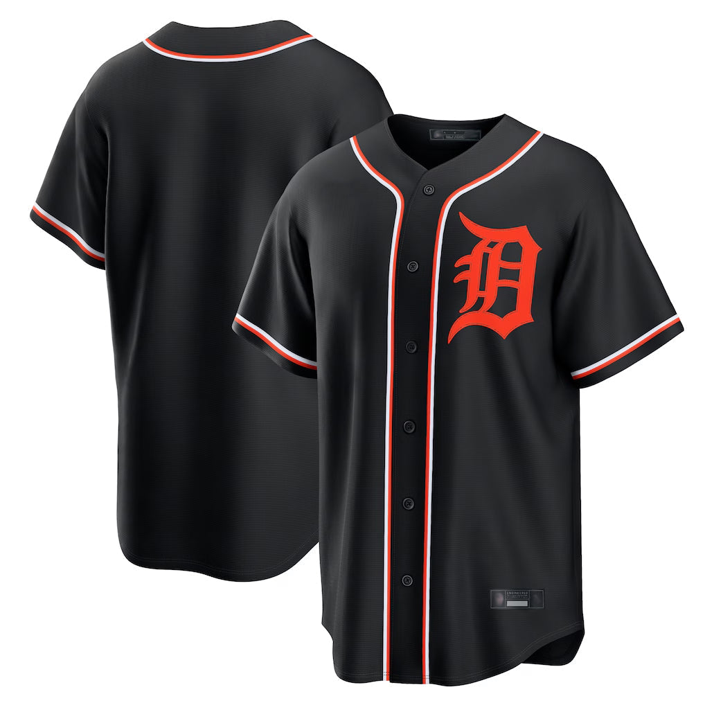 Odoa D.Tigers Black Fashion Out Home Game Blank Player Stitched Jerseys