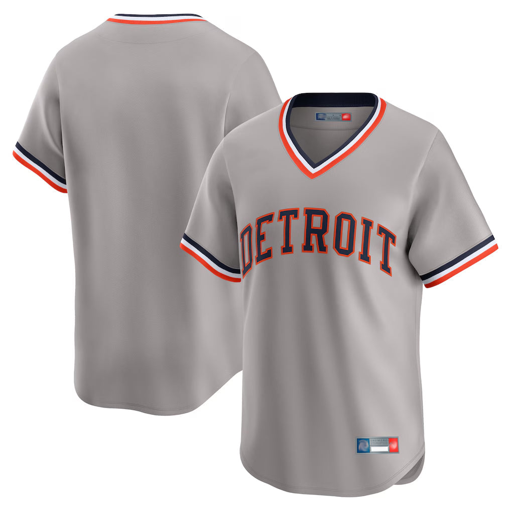 Odoa D.Tigers Gray Cooperstown T-shirt Home Game Blank Player Stitched Jerseys