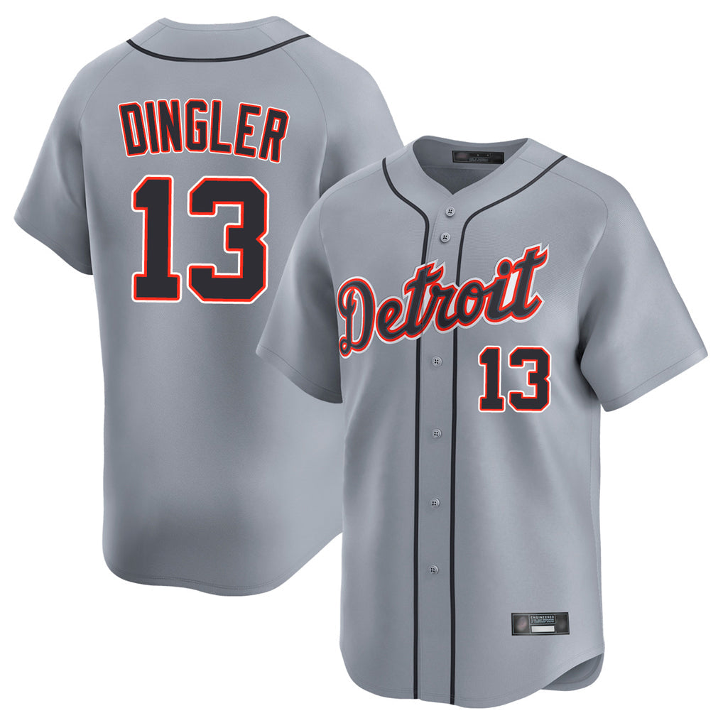 Odoa D.Tigers #13 Dillon Dingler Player Gray Home Limited Stitched Jerseys