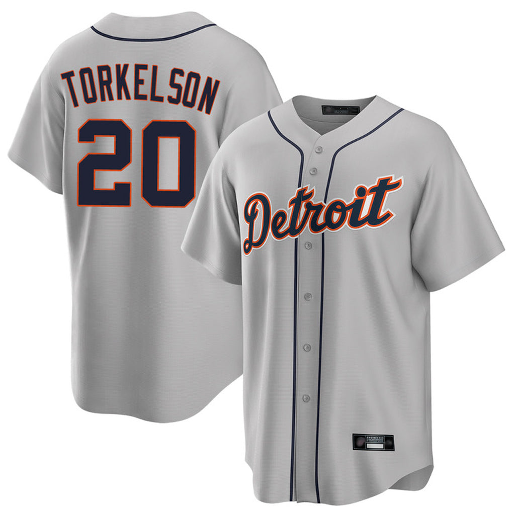 Odoa D.Tigers #20 Spencer Torkelson Player Gray Home Game Stitched Jerseys