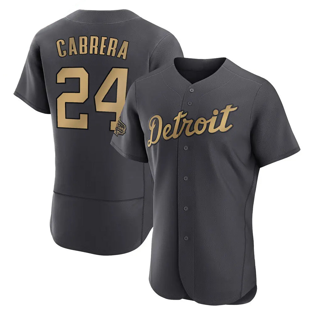 Odoa D.Tigers #24 Miguel Cabrera Player Charcoal All-Star Limited Elite Home Stitched Jerseys