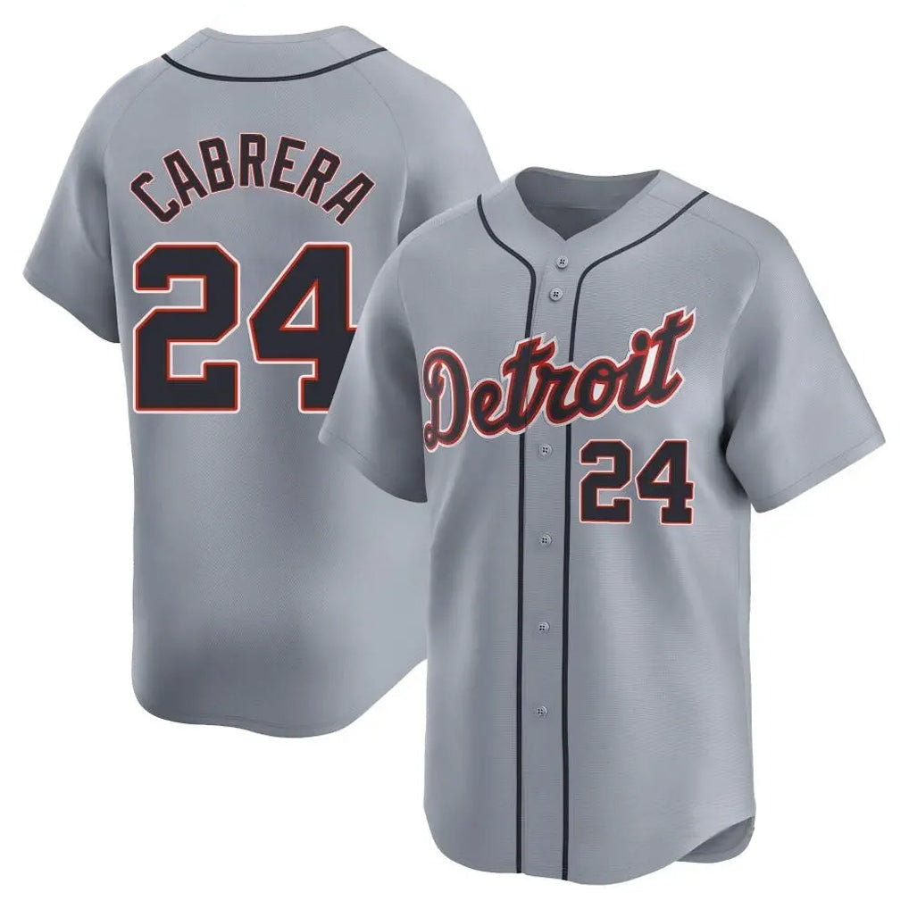 Odoa D.Tigers #24 Miguel Cabrera Player Gray Home Limited Stitched Jerseys