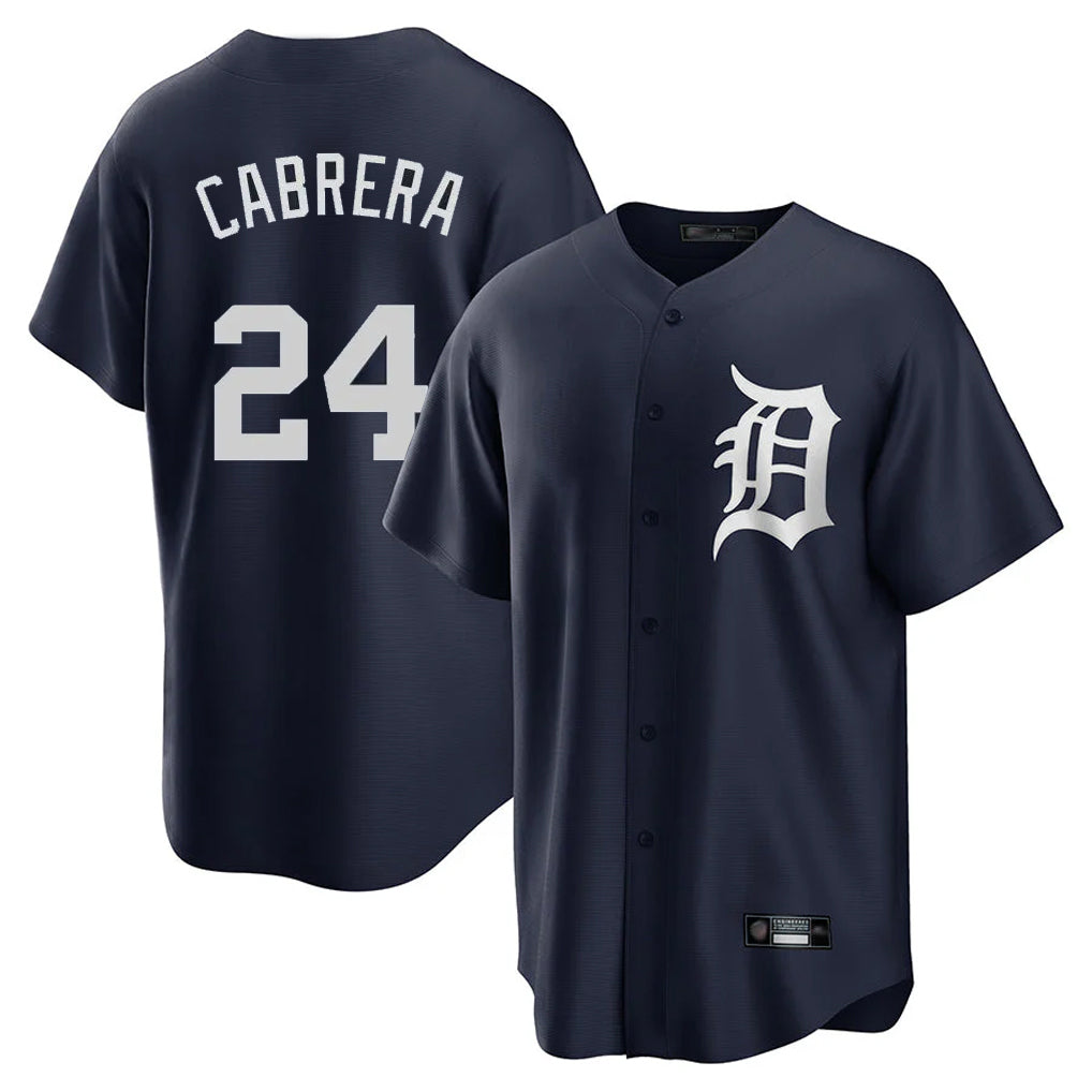 Odoa D.Tigers #24 Miguel Cabrera Player Navy Game Home Stitched Jerseys