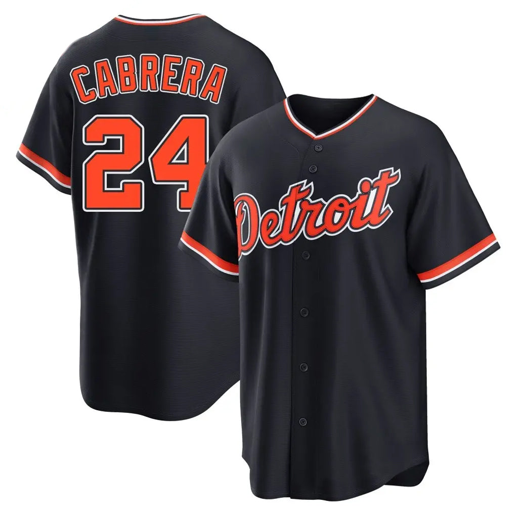 Odoa D.Tigers #24 Miguel Cabrera Player Navy Home Game Stitched Jerseys
