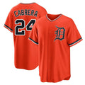 Odoa D.Tigers #24 Miguel Cabrera Player Orange Home Game Stitched Jerseys