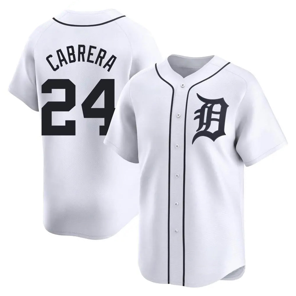 Odoa D.Tigers #24 Miguel Cabrera Player White Home Limited Stitched Jerseys