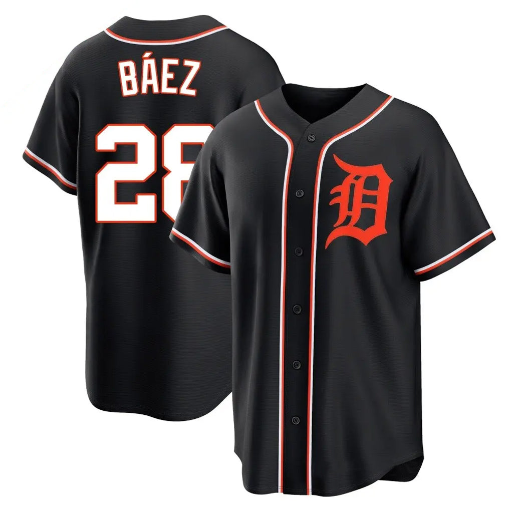 Odoa D.Tigers #28 Javier B¡§¡éez Player Black Fashion Out Home Game Stitched Jerseys