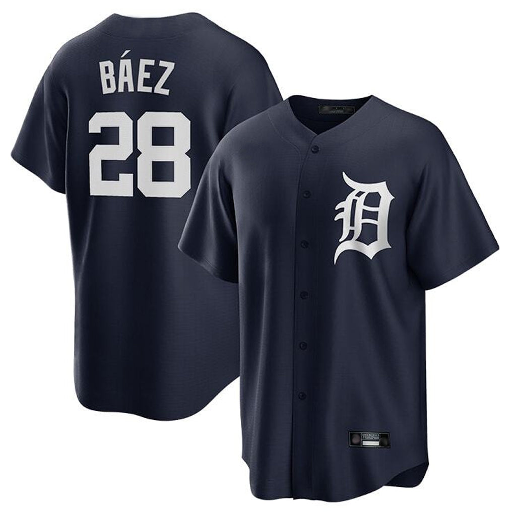 Odoa D.Tigers #28 Javier B¡§¡éez Player Navy Game Home Stitched Jerseys