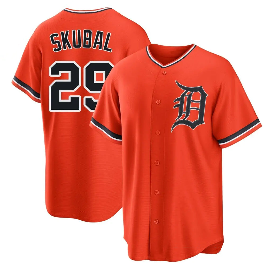 Odoa D.Tigers #29 Tarik Skubal Player Orange Home Game Stitched Jerseys