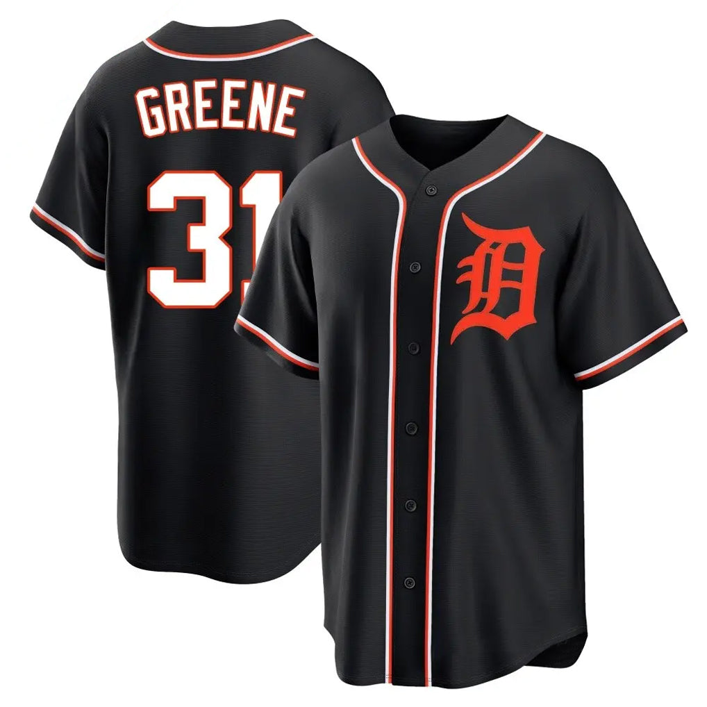 Odoa D.Tigers #31 Riley Greene Player Black Fashion Out Home Game Stitched Jerseys