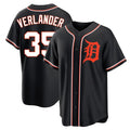 Odoa D.Tigers #35 Justin Verlander Player Black Fashion Out Home Game Stitched Jerseys