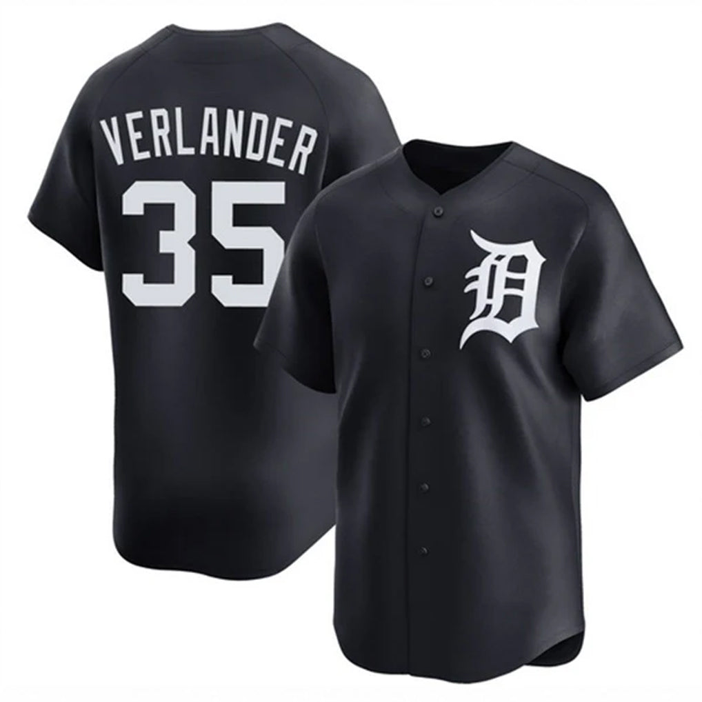 Odoa D.Tigers #35 Justin Verlander Player Navy Home Limited Game Stitched Jerseys