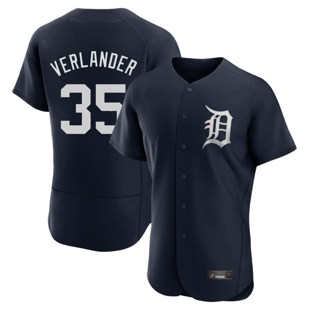 Odoa D.Tigers #35 Justin Verlander Player Navy Limited Elite Home Stitched Jerseys