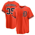Odoa D.Tigers #35 Justin Verlander Player Orange Home Game Stitched Jerseys