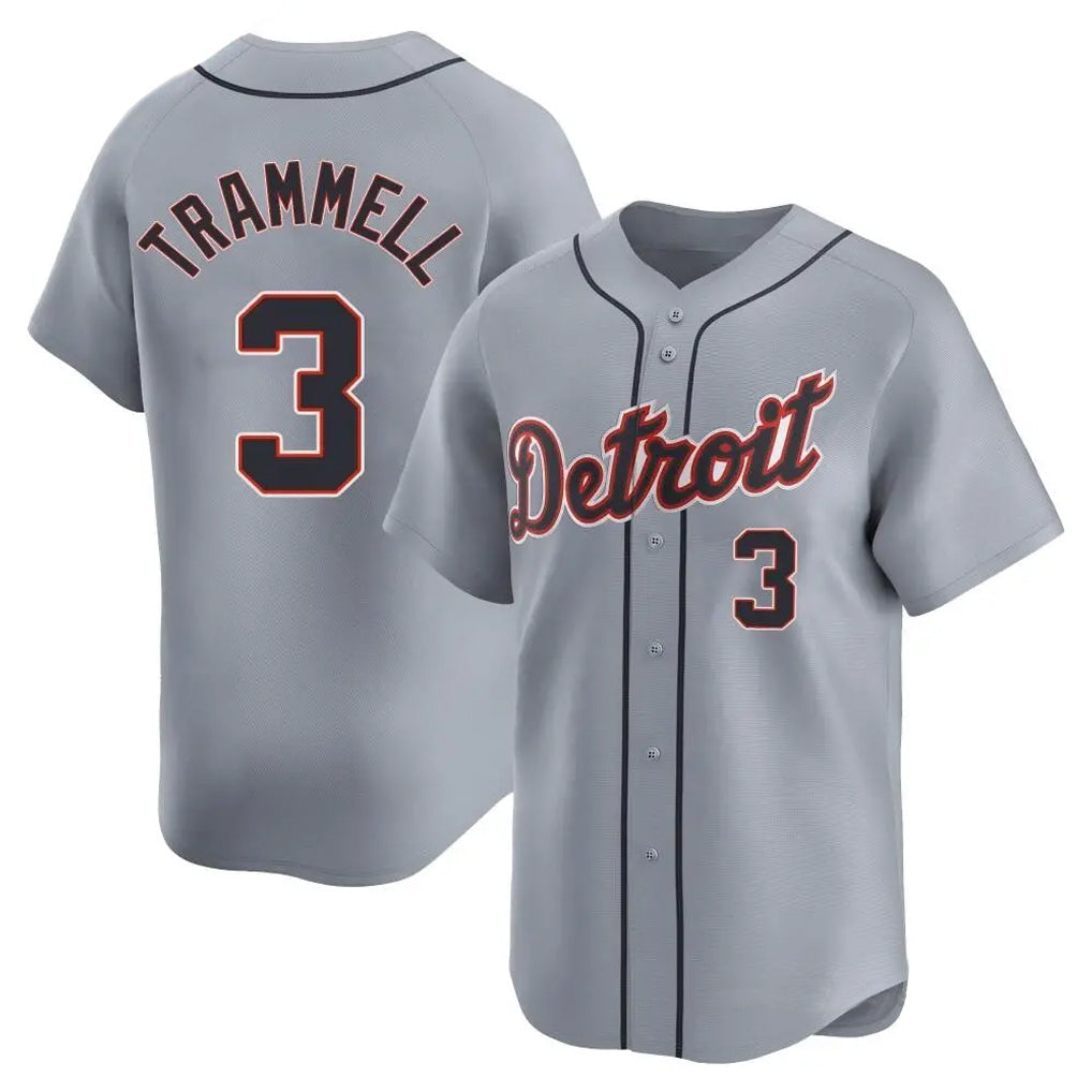 Odoa D.Tigers #3 Alan Trammell Player Gray Home Limited Stitched Jerseys
