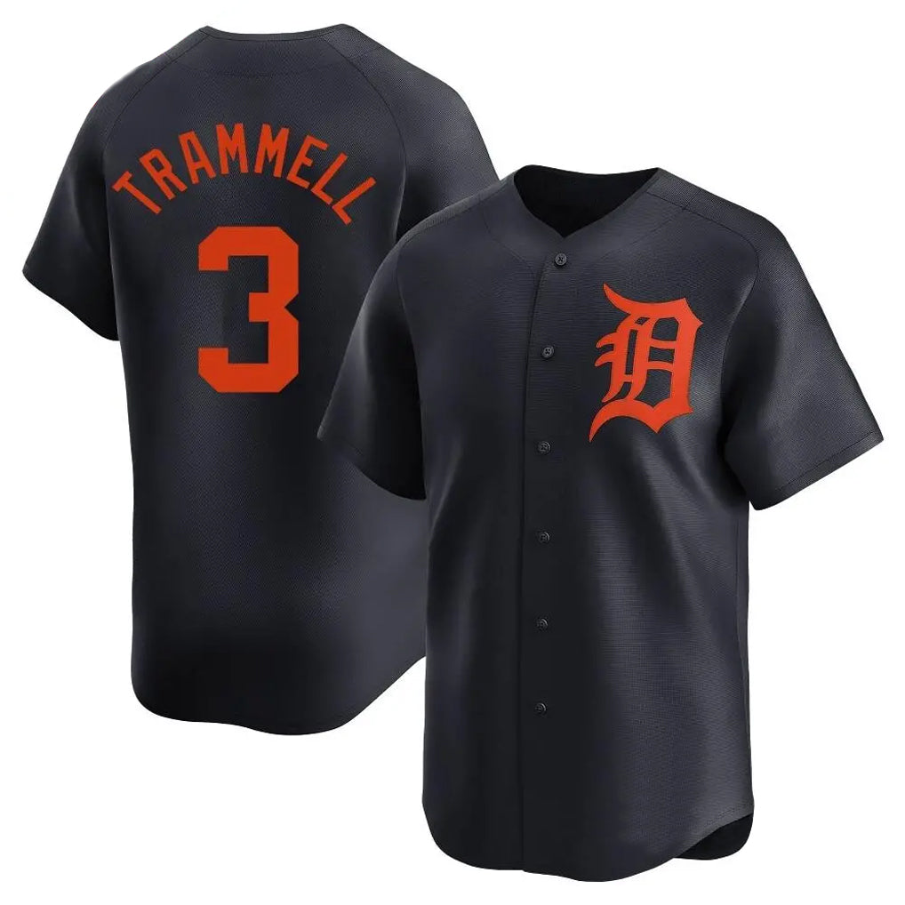 Odoa D.Tigers #3 Alan Trammell Player Navy Home Limited Stitched Jerseys