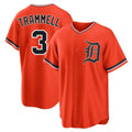Odoa D.Tigers #3 Alan Trammell Player Orange Home Game Stitched Jerseys
