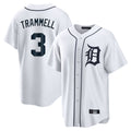 Odoa D.Tigers #3 Alan Trammell Player White Home Game Stitched Jerseys