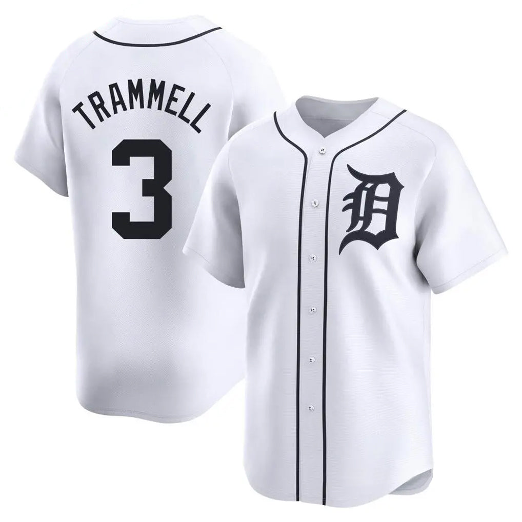 Odoa D.Tigers #3 Alan Trammell Player White Home Limited Stitched Jerseys